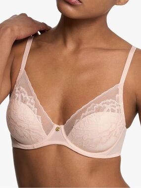 Natori Womens Flora Contour Underwire Lace Full Coverage Bra cameo rose/ 34DDD